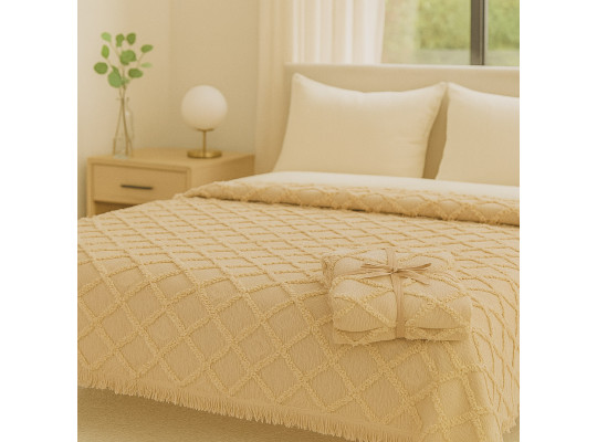 bed cover RESTFUL NAKI02 180X250 BEIGE