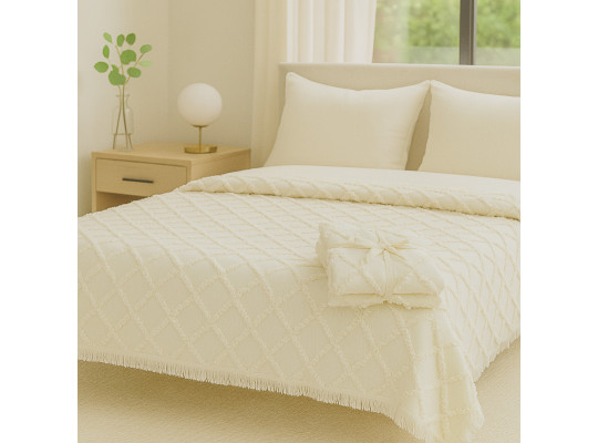 bed cover RESTFUL NAKI02 180X250 LIGHT CREAM