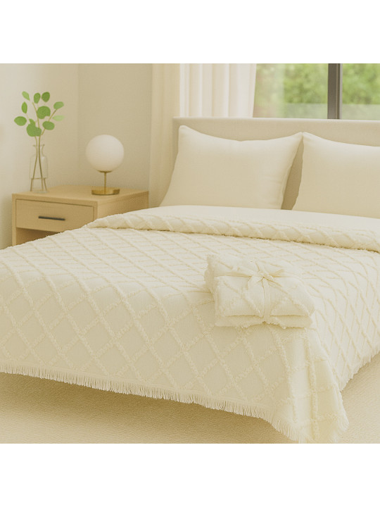 bed cover RESTFUL NAKI02 180X250 LIGHT CREAM