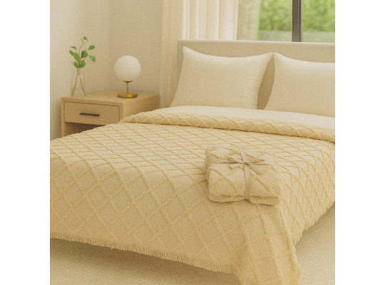 bed cover RESTFUL NAKI03 180X250 BEIGE