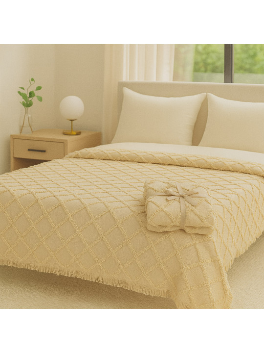 bed cover RESTFUL NAKI03 180X250 BEIGE