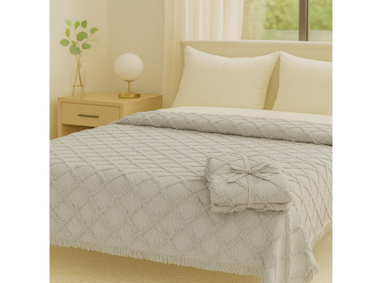bed cover RESTFUL NAKI03 180X250 LIGHT GREY