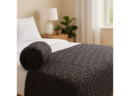 bed cover RESTFUL NAKI03 250X250 DARK GREY
