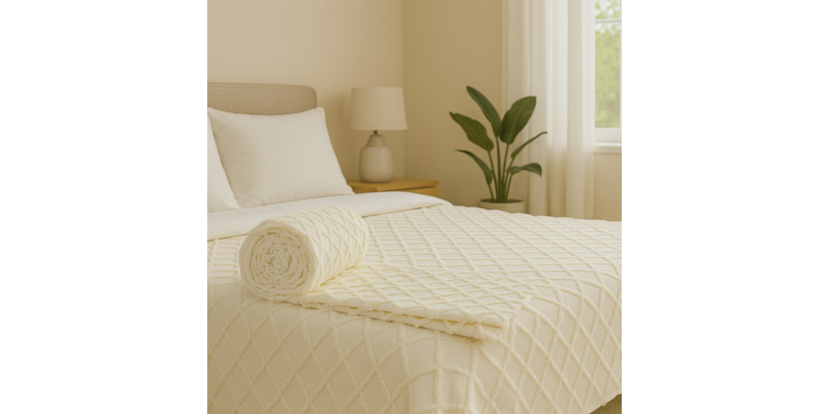 bed cover RESTFUL NAKI03 250X250 LIGHT CREAM
