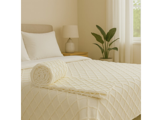 bed cover RESTFUL NAKI03 250X250 LIGHT CREAM