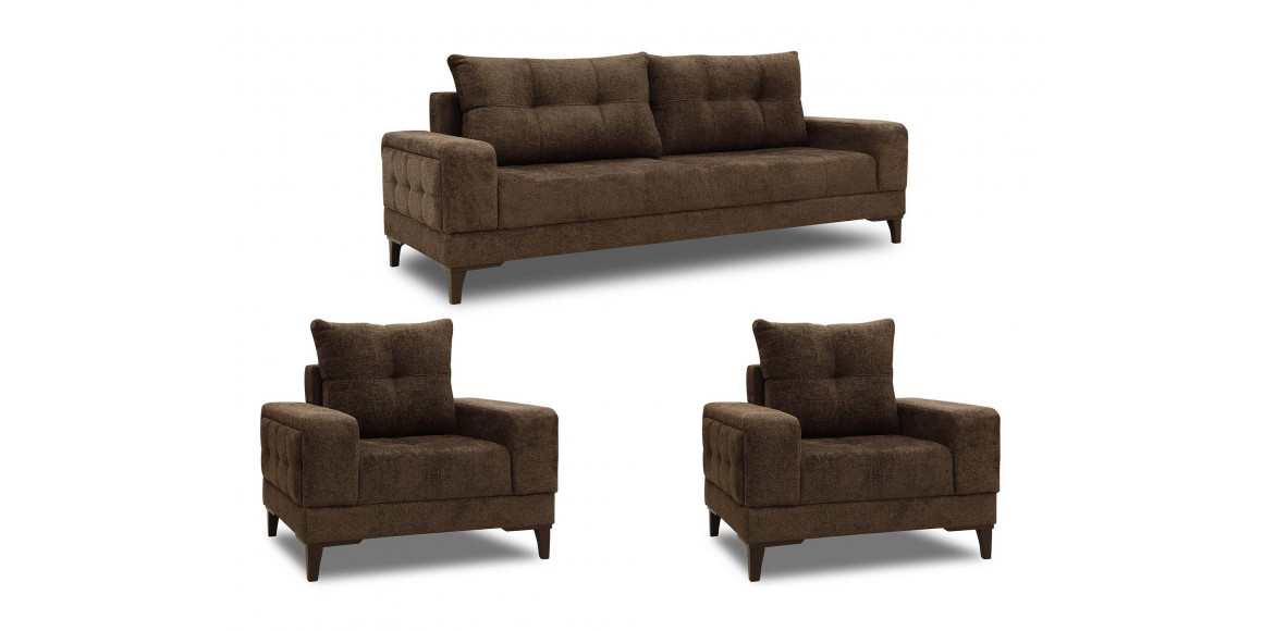 sofa set HOBEL AGATA 3+1+1 DARK BROWN BEATTO1005 (3)