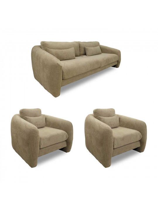 гарнитур HOBEL CHILI 3+1+1 DARK CREAM BEATTO 1015 (3)