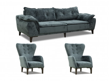 sofa set HOBEL CLARA 3+1+1 DARK GRAY MONACO 15 (3)