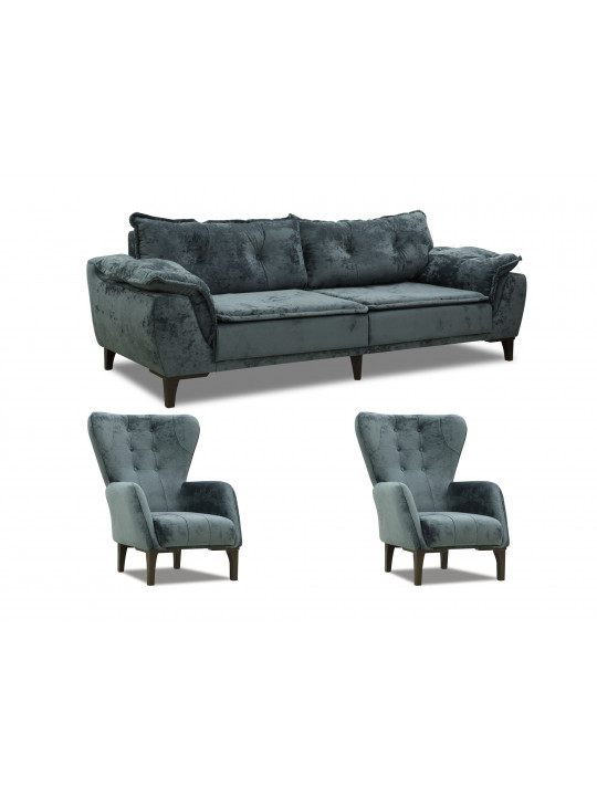 sofa set HOBEL CLARA 3+1+1 DARK GRAY MONACO 15 (3)