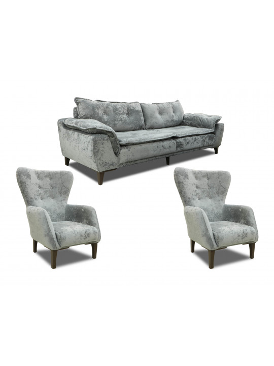 sofa set HOBEL CLARA 3+1+1 GRAY MONACO 14 (3)