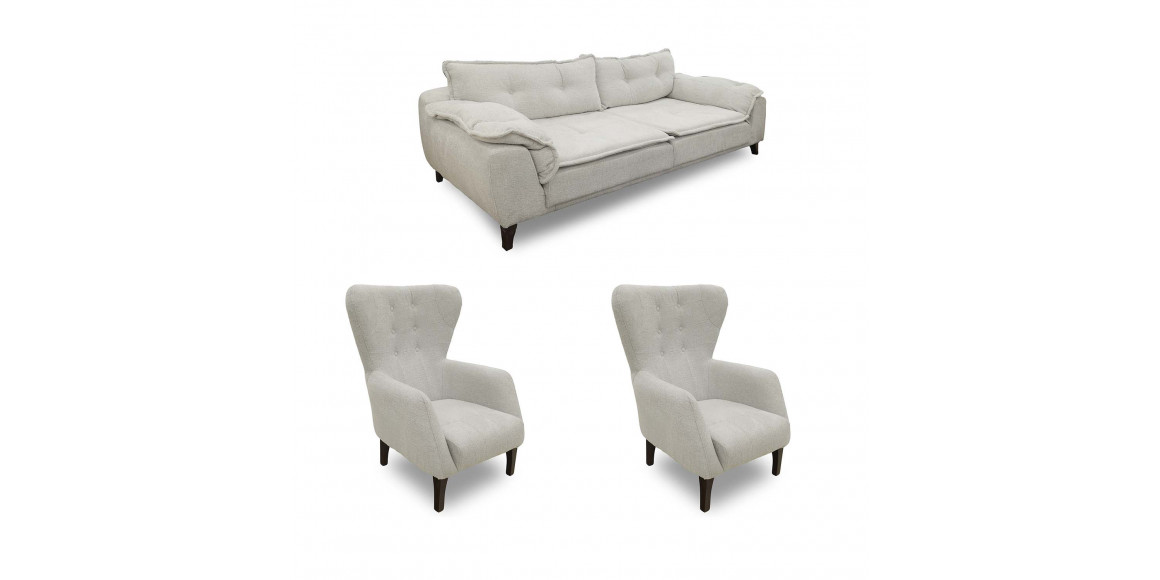гарнитур HOBEL CLARA 3+1+1 LIGHT GREY BEATTO 1069 (3)