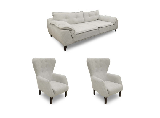 გარნიტური HOBEL CLARA 3+1+1 LIGHT GREY BEATTO 1069 (3)