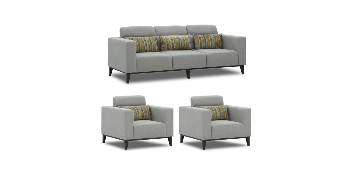 sofa set HOBEL DALI 3+1+1 LIGHT GREY SCANDI 18/ ONTARIO BAND BAMBOO (3)