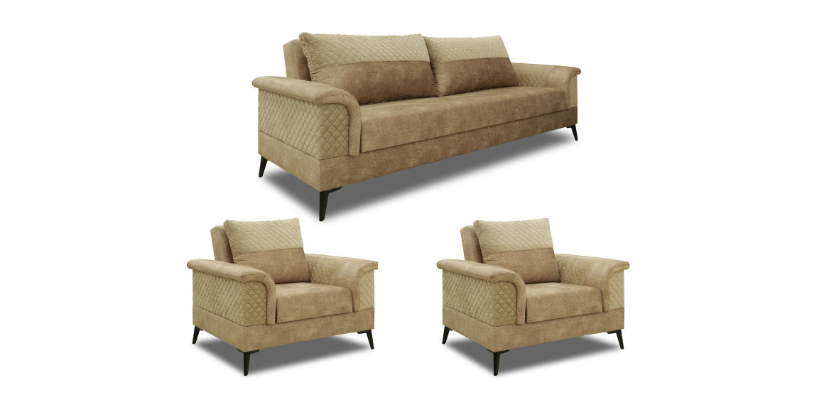 sofa set HOBEL DIVA 3+1+1 (L16150AB)  BEIGE MILANO 2 /NIAGARA  BEIGE (3)