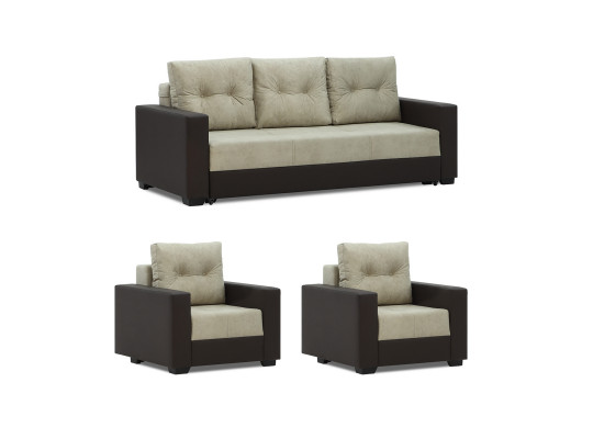 sofa set HOBEL ERICA 3+1+1 BROWN 3673/ CREAM RONALDO 1802 (6)