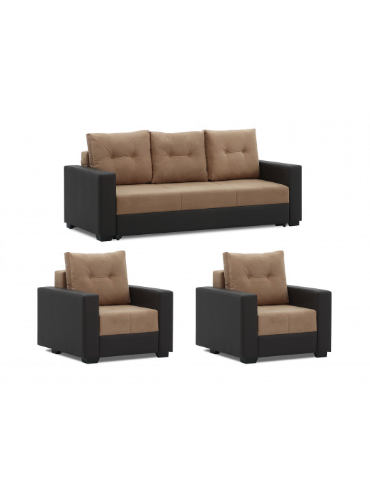 sofa set HOBEL ERICA 3+1+1 BROWN 3673/ LIGHT BROWN VIVALDI 20 (5)