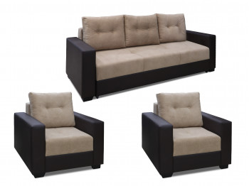 sofa set HOBEL ERICA 3+1+1 BROWN 3673/ DARK BEIGE VIVALDI 21 (5)