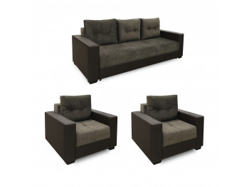 sofa set HOBEL ERICA 3+1+1 BROWN 3673/ DARK BROWN JAGUAR 18 (6)