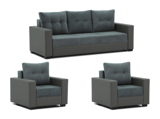 sofa set HOBEL ERICA 3+1+1 GREY V460/ DARK GREY VIVALDI 8 (5)