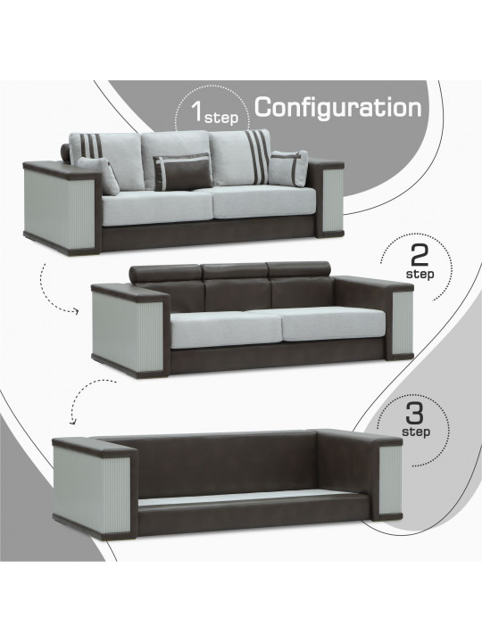 sofa set HOBEL FANDI 3+1+1 GREY PHANTOM 13/ LIGHT GREY BONCUK 18 (3)
