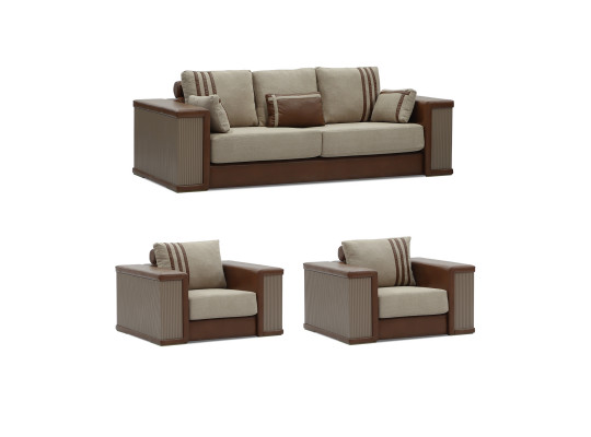 sofa set HOBEL FANDI 3+1+1 HONEY PHANTOM 6/BEIGE BUKLE 5 (3)