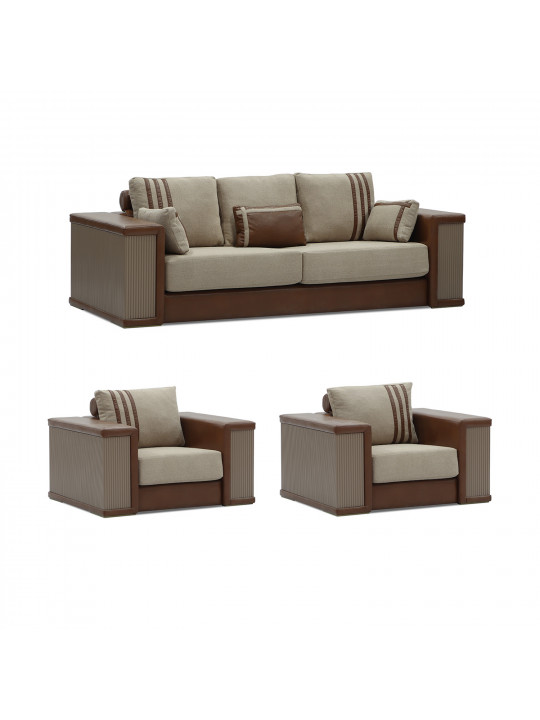 sofa set HOBEL FANDI 3+1+1 HONEY PHANTOM 6/BEIGE BUKLE 5 (3)