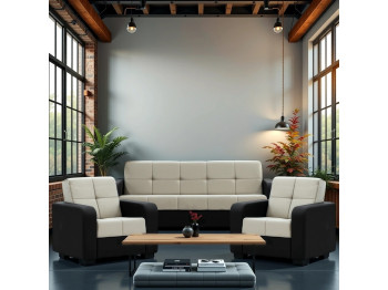 sofa set HOBEL FROST 3+1+1 BLACK 4503/LIGHT CAPPUCCINO LETTO 23 G (4)