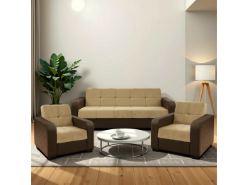 sofa set HOBEL FROST 3+1+1 COFFEE V460/ LIGHT BROWN LETTO 7 (4)