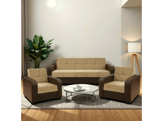 sofa set HOBEL FROST 3+1+1 COFFEE V460/ LIGHT BROWN LETTO 7 (4)