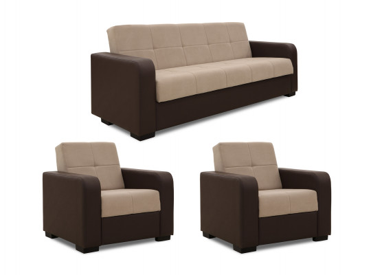 sofa set HOBEL FROST 3+1+1 COFFEE V 460/ LIGHT CAPPUCCINO VIVALDI 4 (4)