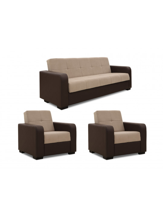 sofa set HOBEL FROST 3+1+1 COFFEE V 460/ LIGHT CAPPUCCINO VIVALDI 4 (4)