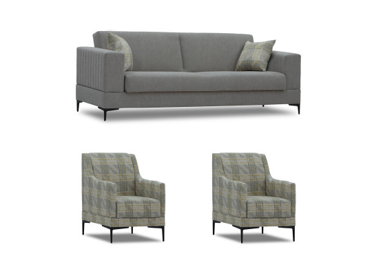 გარნიტური HOBEL GLORIA 3+1+1 GREY SCANDI 18/ BENORRY 1005 (3)