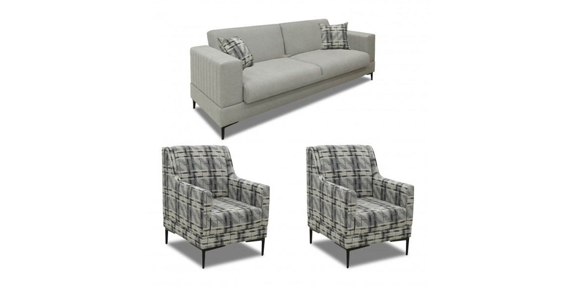 sofa set HOBEL GLORIA 3+1+1 LIGHT GREY SCANDI 18/ BENORRY 1010 (3)