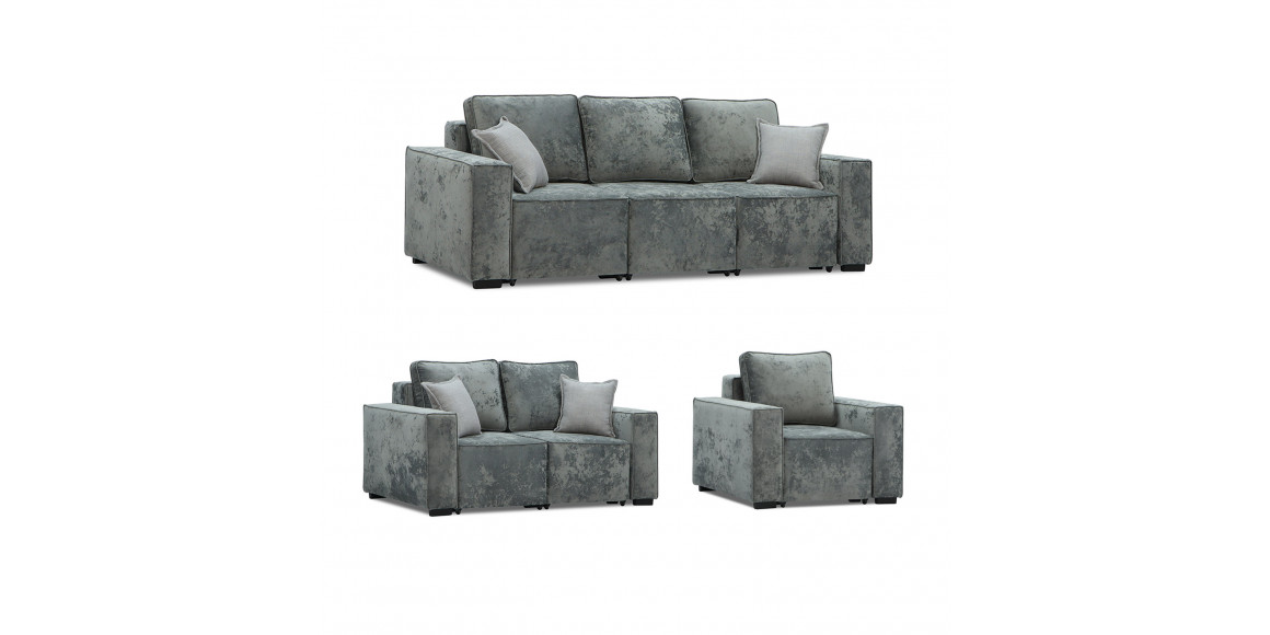 sofa set HOBEL LOTUS 3+2+1 GREY MONACO 14/ INFINITY 911 (15)