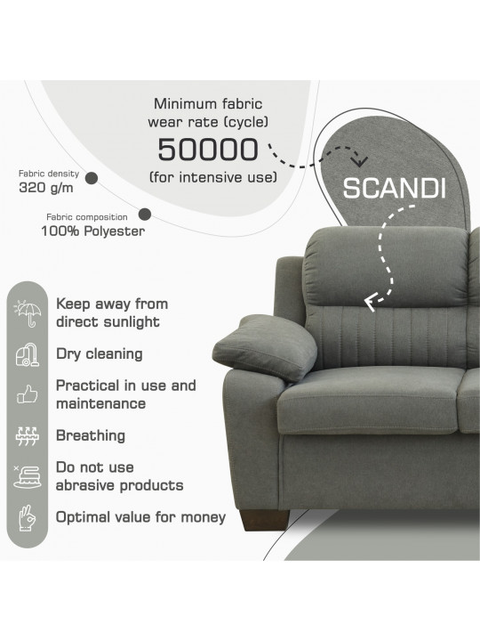 sofa set HOBEL KAMELI 3+2+1 DARK GREY SCANDI 22 (3)