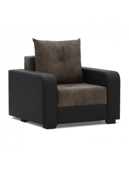 sofa set HOBEL KATRIN 3+1+1 BLACK 4503/DARK BROWN RONALDO 1807 (6)