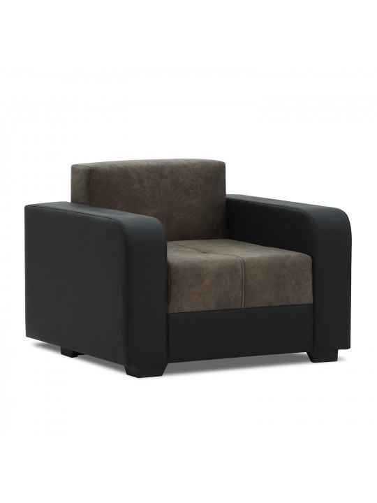 sofa set HOBEL KATRIN 3+1+1 BLACK 4503/DARK BROWN RONALDO 1807 (6)