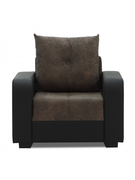 sofa set HOBEL KATRIN 3+1+1 BLACK 4503/DARK BROWN RONALDO 1807 (6)