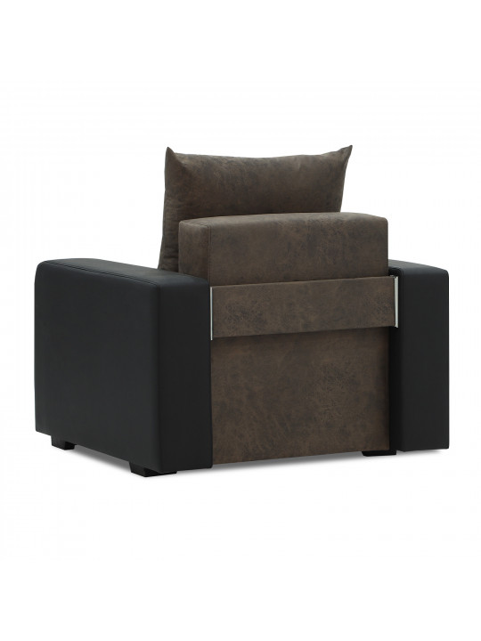 sofa set HOBEL KATRIN 3+1+1 BLACK 4503/DARK BROWN RONALDO 1807 (6)