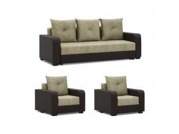 sofa set HOBEL KATRIN 3+1+1 BROWN 3673/CREAM RONALDO 1803 (6)