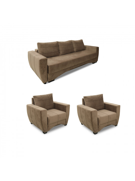 sofa set HOBEL LI 3+1+1 BROWN CATALANA 5 (5)