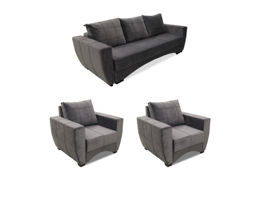 გარნიტური HOBEL LI 3+1+1 DARK GREY CATALANA 8 (5)