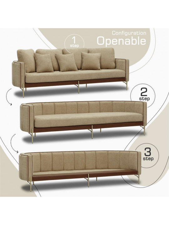 გარნიტური HOBEL MARIA 3+1+1 KAX7004 GOLD / HONEY PHANTOM 6/ LIGHT BROWN BONCUK 6 (3)