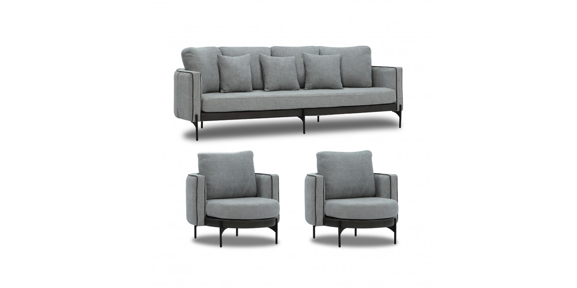 гарнитур HOBEL MARIA 3+1+1 KAX7005 BLACK / GREY PHANTOM 14/ GREY PHANTOM 19 (3)