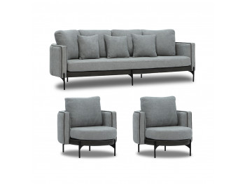 гарнитур HOBEL MARIA 3+1+1 KAX7005 BLACK / GREY PHANTOM 14/ GREY PHANTOM 19 (3)