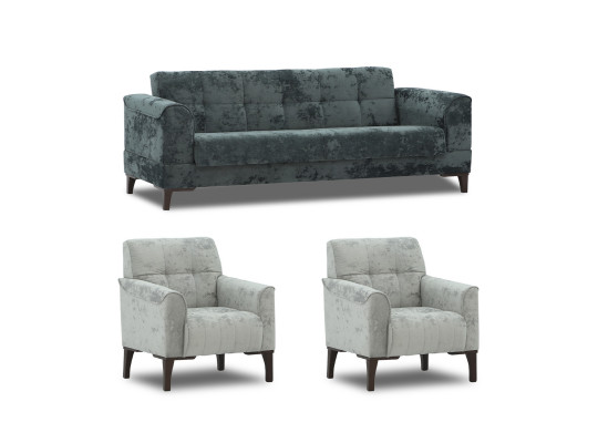 sofa set HOBEL MARK 3+1+1 DARK GREY MONACO 15 / LIGHT GREY MONACO 13 (3)