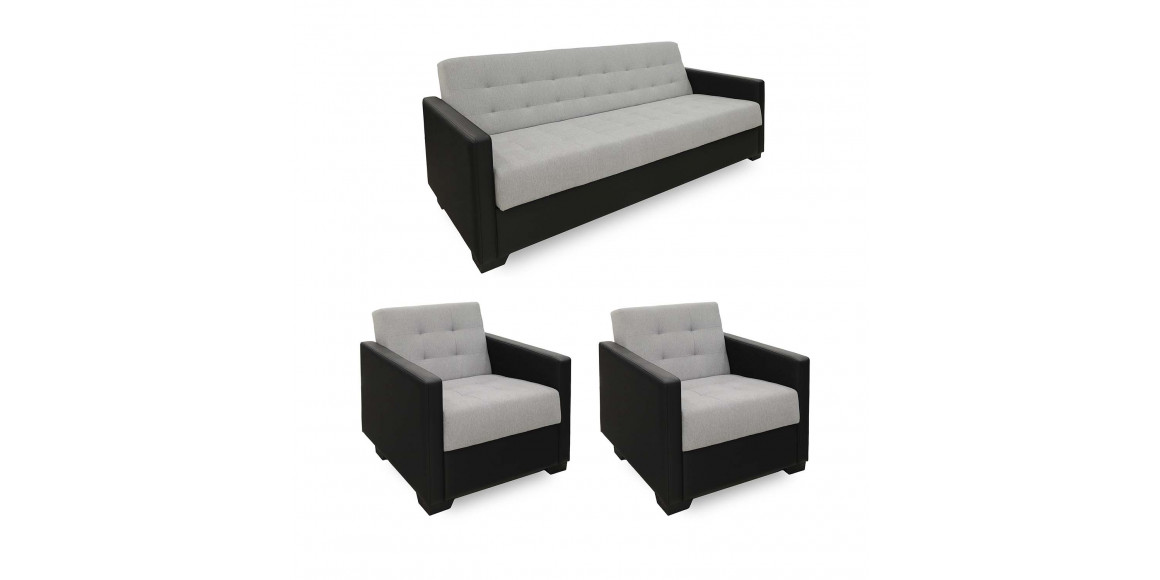 гарнитур HOBEL MARVEL 3+1+1 BLACK 4503/LIGHT GREY SCANDI 17 (4)
