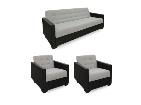 гарнитур HOBEL MARVEL 3+1+1 BLACK 4503/LIGHT GREY SCANDI 17 (4)