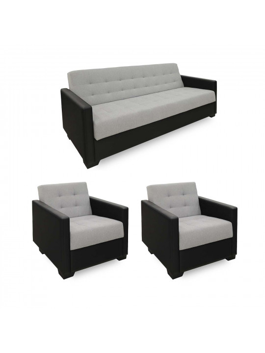 гарнитур HOBEL MARVEL 3+1+1 BLACK 4503/LIGHT GREY SCANDI 17 (4)