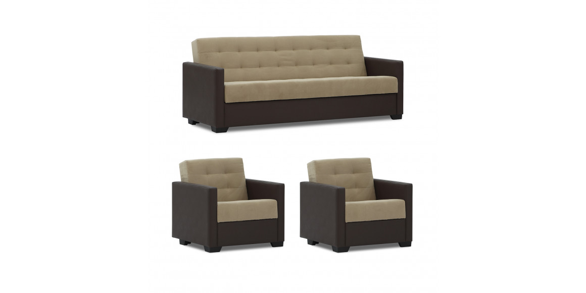 sofa set HOBEL MARVEL 3+1+1 BROWN 3673/ LIGHT BROWN VIVALDI 21 (4)